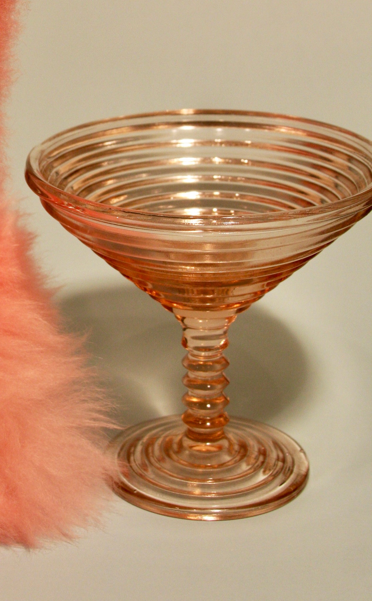 Vintage Pink Anchor Hocking Martini Depression Glass