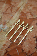 Hand Carved Solid Brass Cocktail Swords