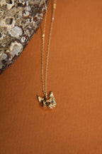 10k Gold Black Diamond Cat Necklace
