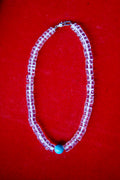 18" Lalo Necklace - Clear Quartz + Turquoise