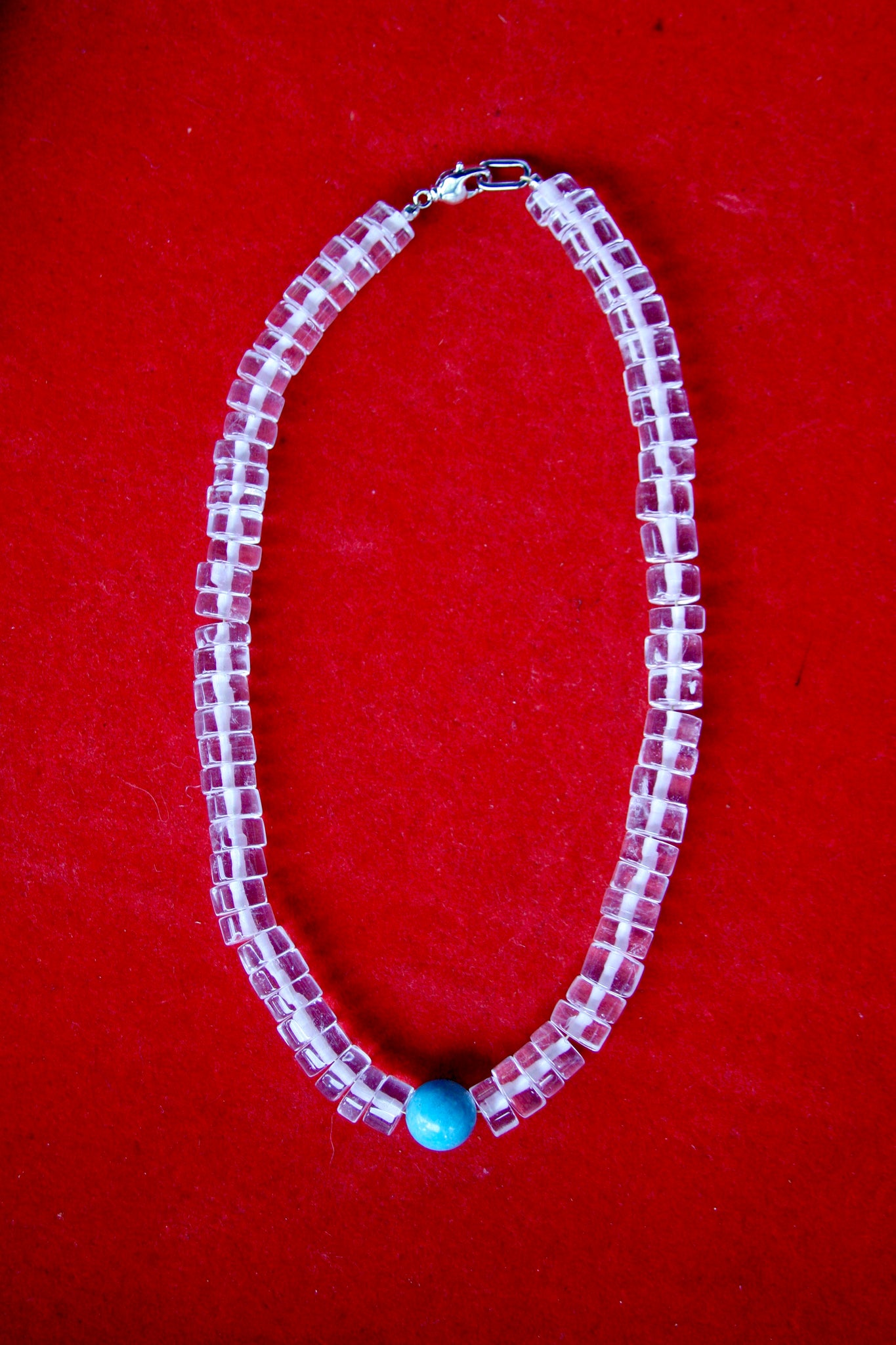 18" Lalo Necklace - Clear Quartz + Turquoise