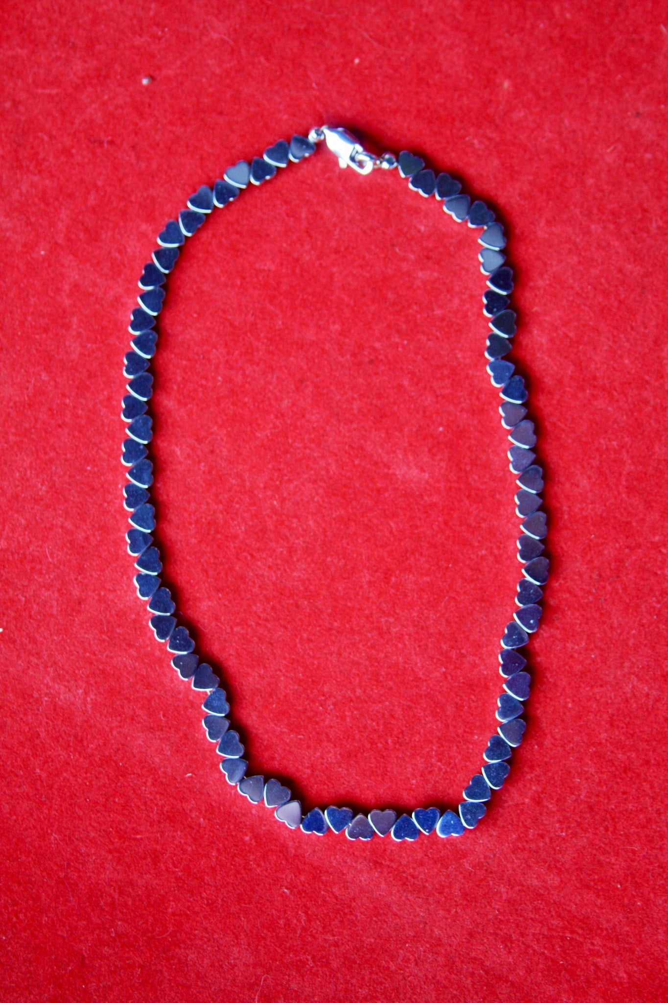 16" or 18" Lovers Necklace - Silver Hematite