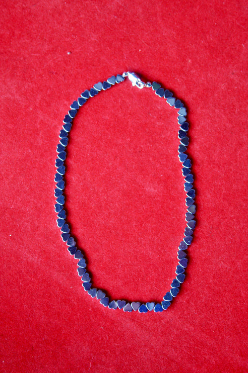 16" or 18" Lovers Necklace - Silver Hematite