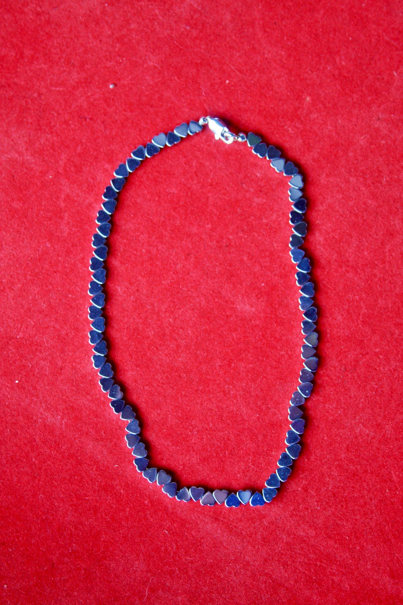 16" or 18" Lovers Necklace - Silver Hematite