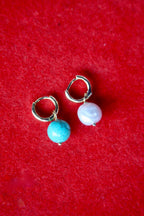 Gabi Earrings - Turquoise + Freshwater Pearl