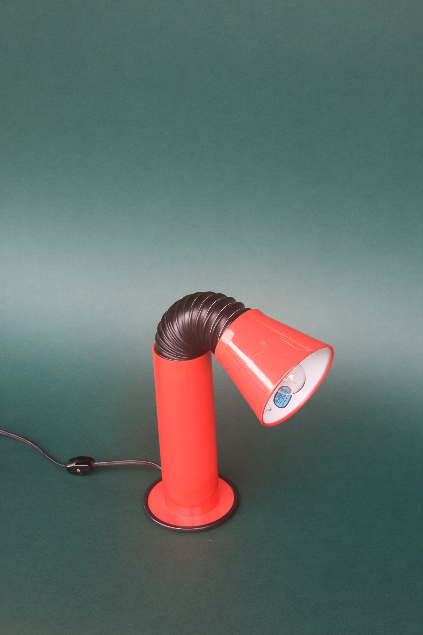Vintage Italian Postmodern Red Gooseneck Lamp