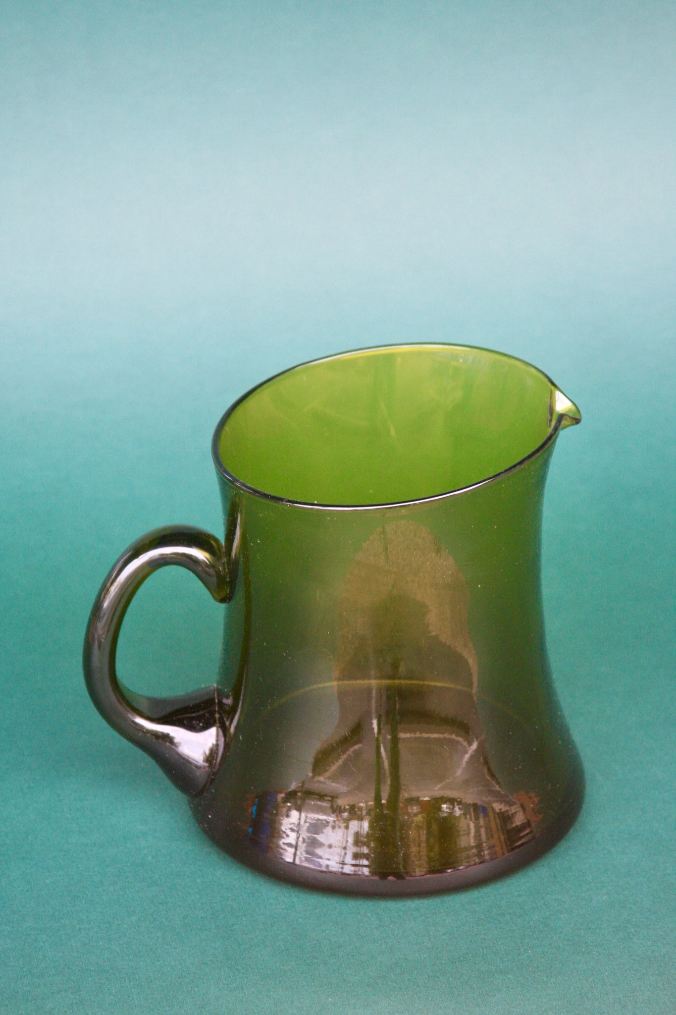 Vintage Green Glass Pitcher
