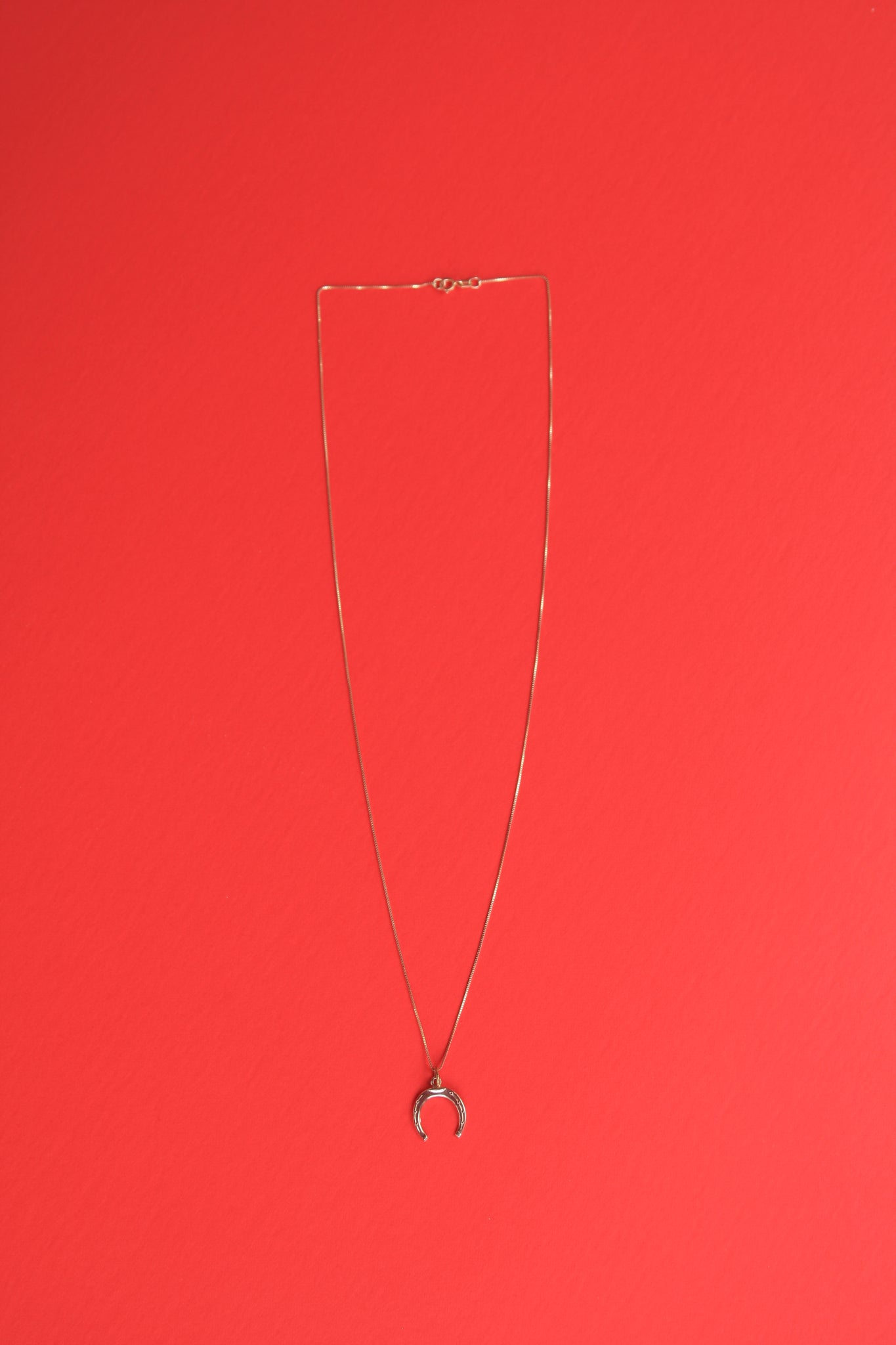 Vintage 14k Gold Horseshoe Charm Necklace