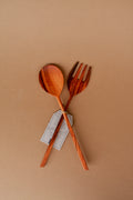 Hand Carved Wood Salad Servers