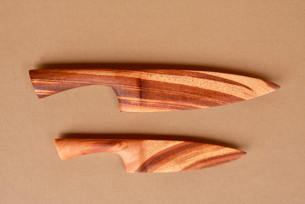 Hand Carved Wood Cheese Knife