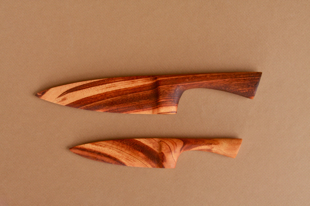 Hand Carved Wood Cheese Knife