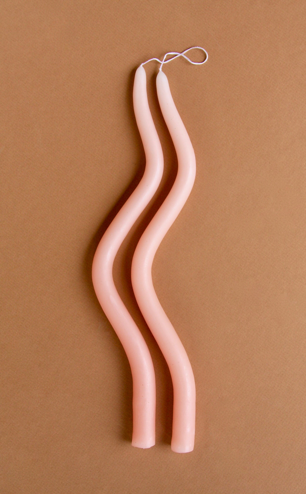 Pink Wavy Taper Candles
