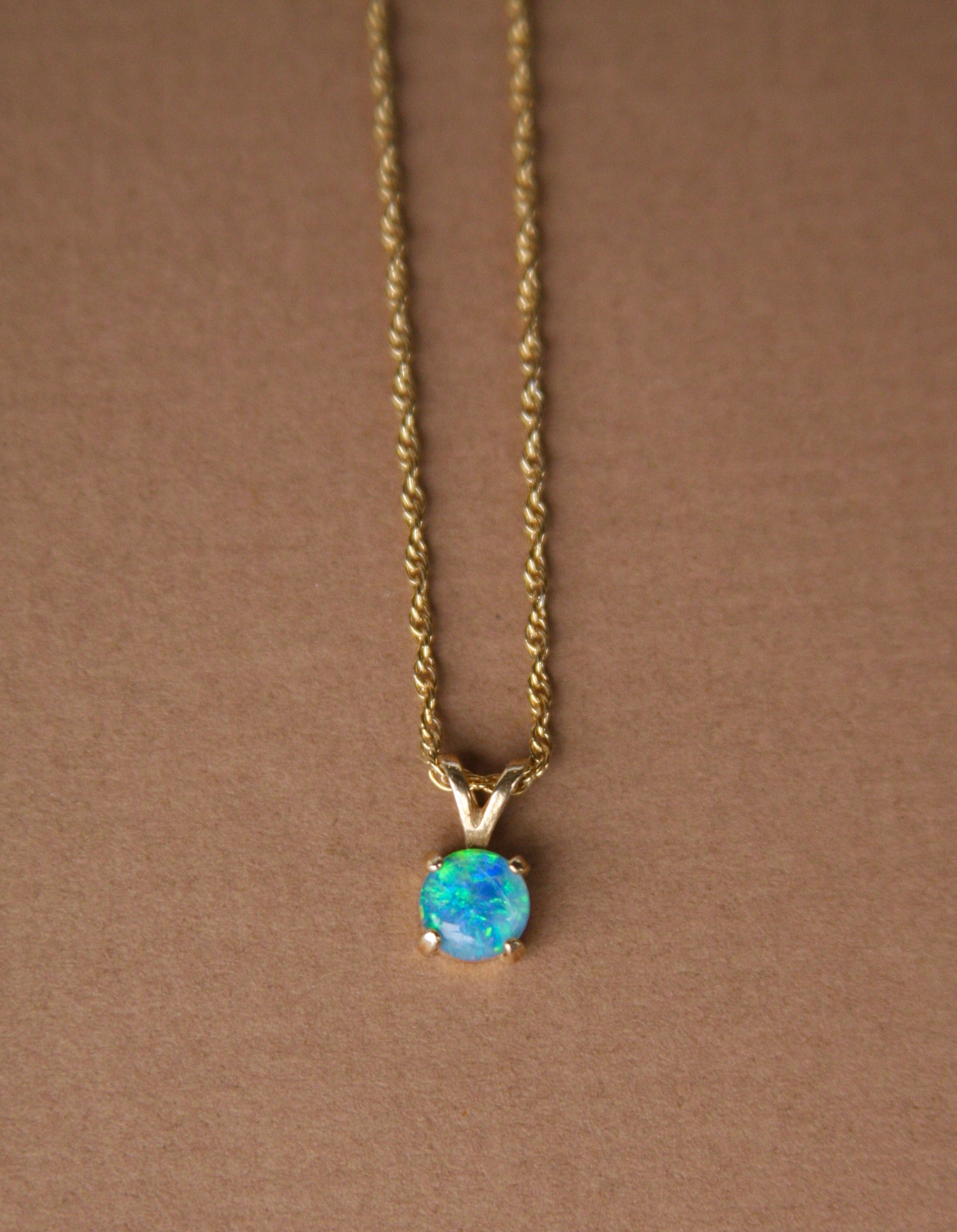 14k Opal Charm on Gold Fill Necklace