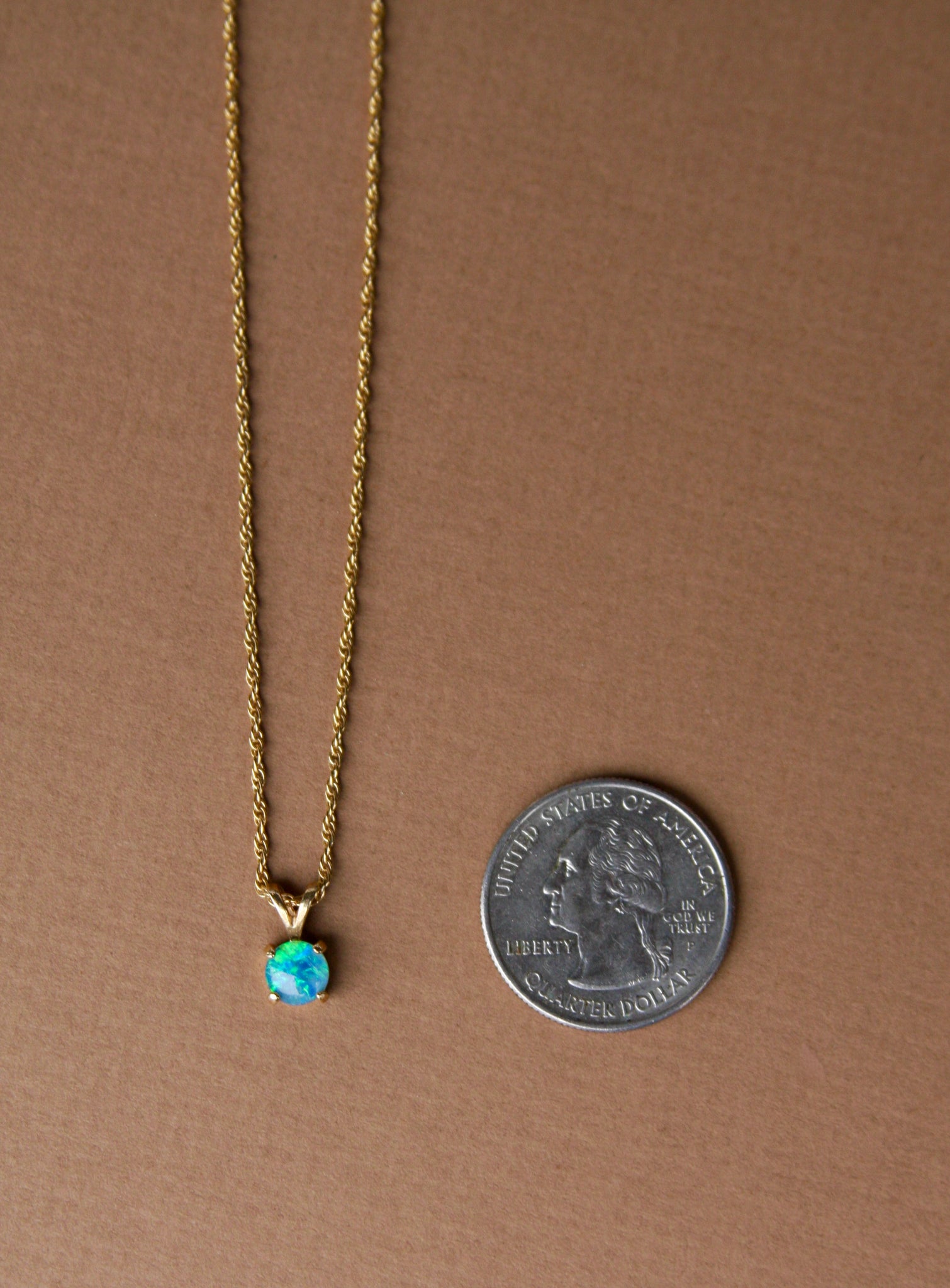 14k Opal Charm on Gold Fill Necklace
