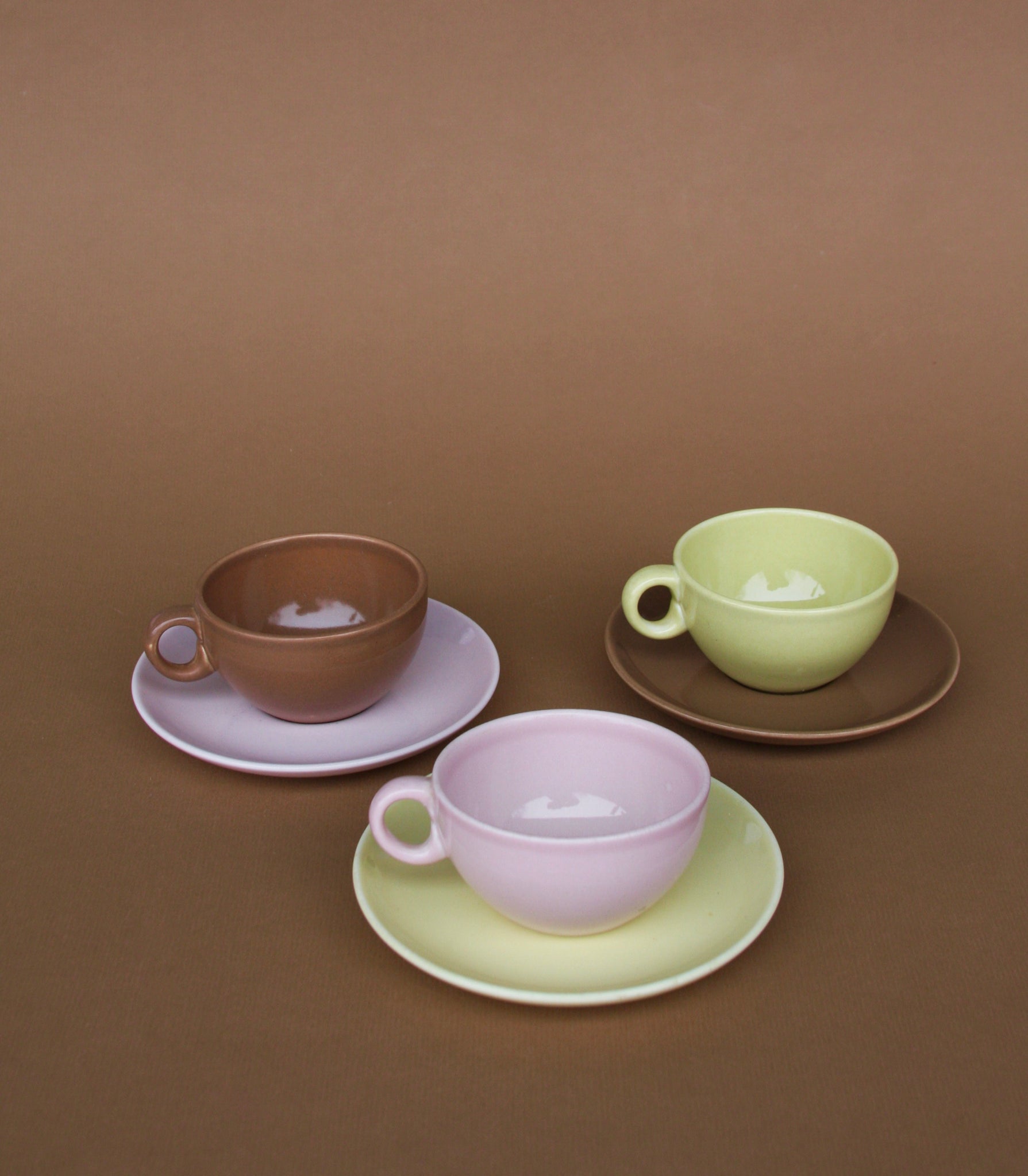 Set of 3 Neapolitan Tea or Coffee Cups and Saucer