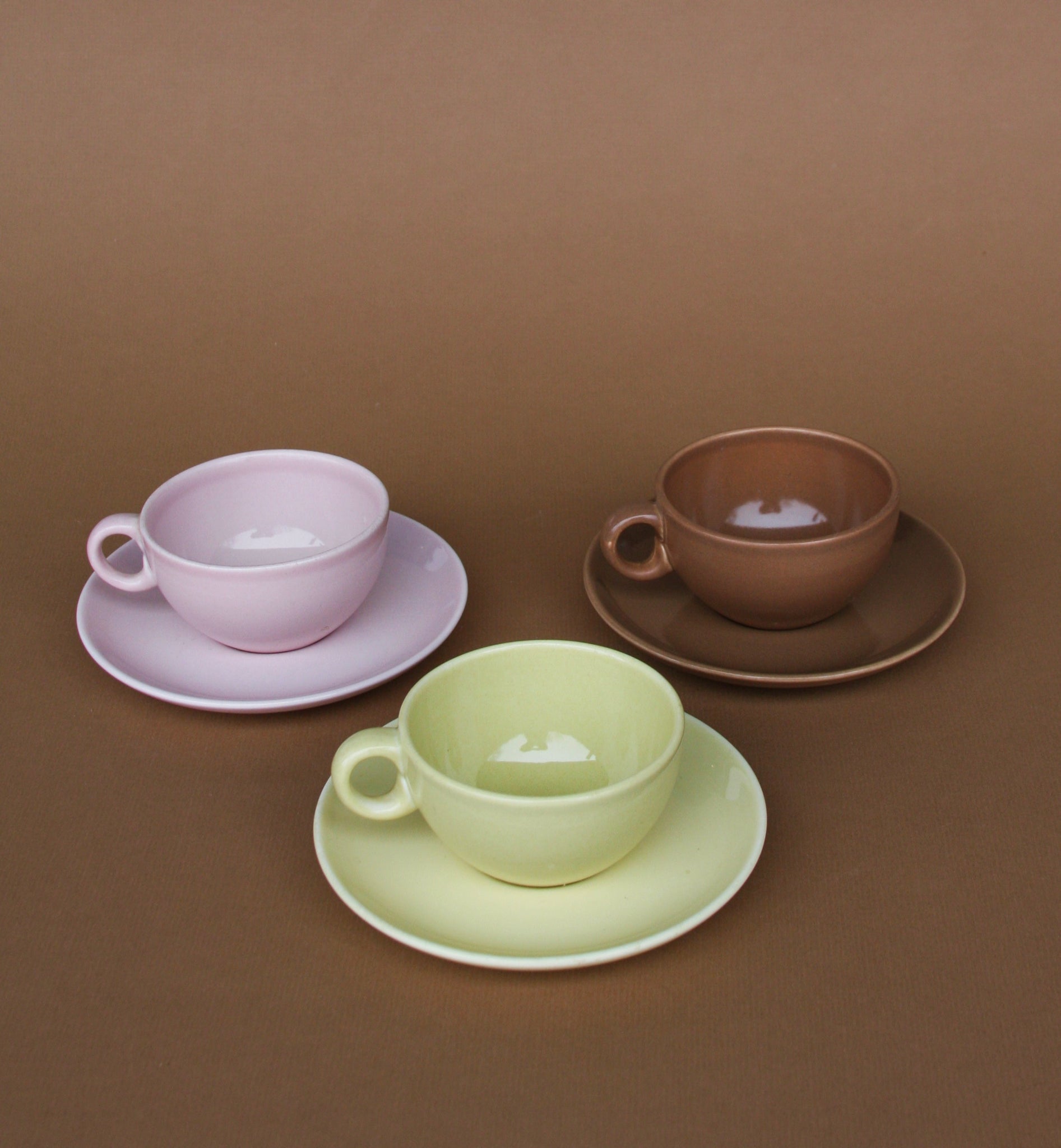 Set of 3 Neapolitan Tea or Coffee Cups and Saucer