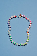Freshwater Pearl & Rainbow Knotted 17" Necklace Gold Filled Clasp