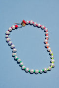 Freshwater Pearl & Rainbow Knotted 17" Necklace Gold Filled Clasp