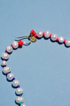Freshwater Pearl & Rainbow Knotted 17" Necklace Gold Filled Clasp