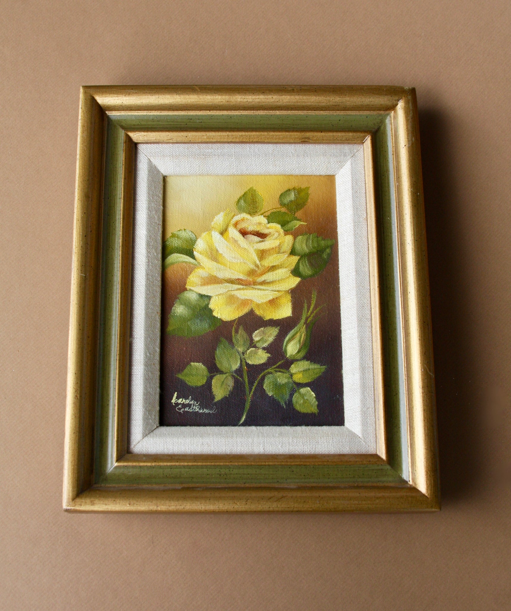 Vintage Yellow Rose Painting