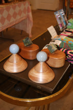 Blue Angelite Stone & Hand Carved Wood Box