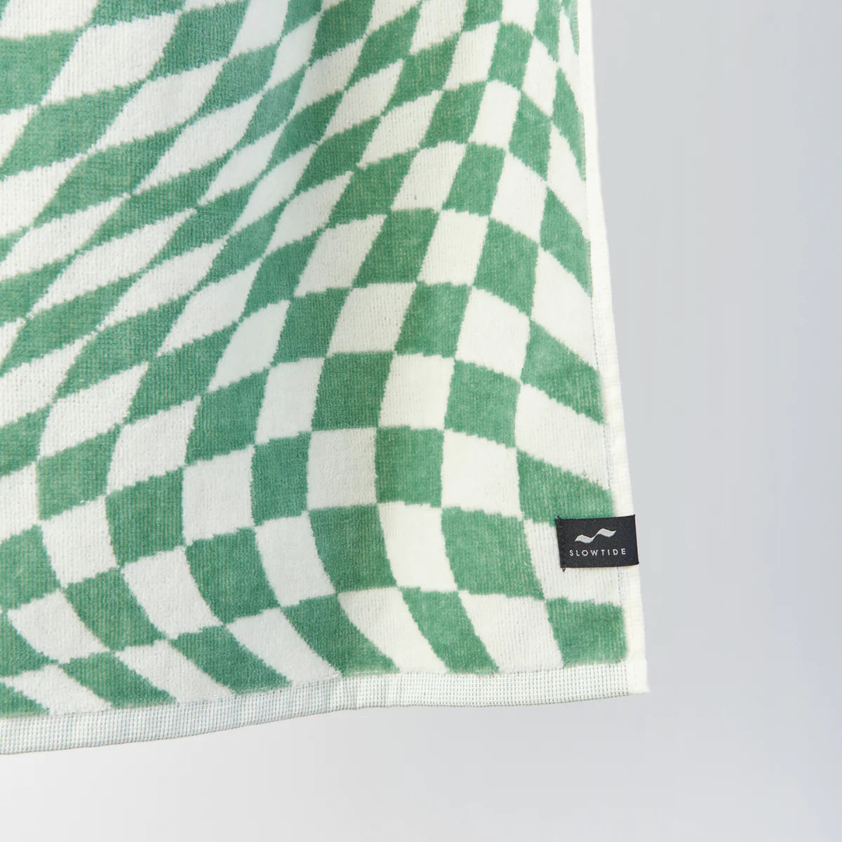 Green Checkered Premium Woven Pool Towel