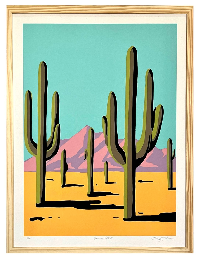 Unframed Blue Sonoran Desert Screen print