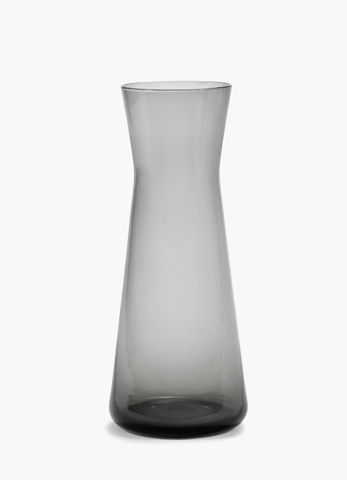 Minimal Large Smoked Grey Carafe / Flower Vase