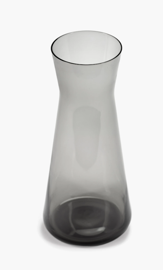 Minimal Large Smoked Grey Carafe / Flower Vase