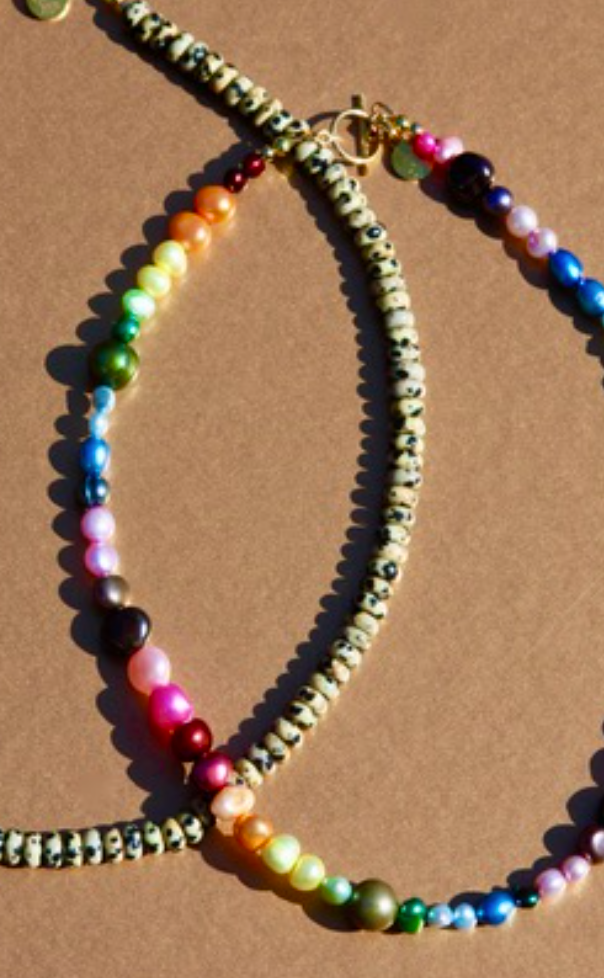 Rainbow Freshwater Pearl Handmade 15" Necklace
