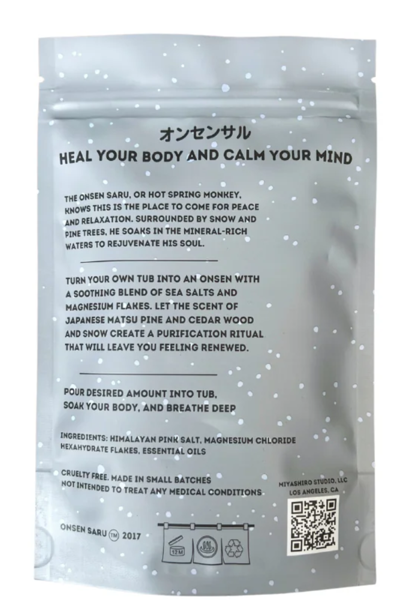 Hot Spring Salt Bath Soak - Japanese Matsu Pine, Cedar Wood, and Snow