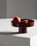 Red Glaze Deep Foot Earthenware Ceramic Plate / Bowl