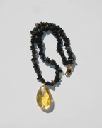 Silas - 16" Black Tourmaline + Czech Glass