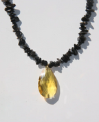 Silas - 16" Black Tourmaline + Czech Glass