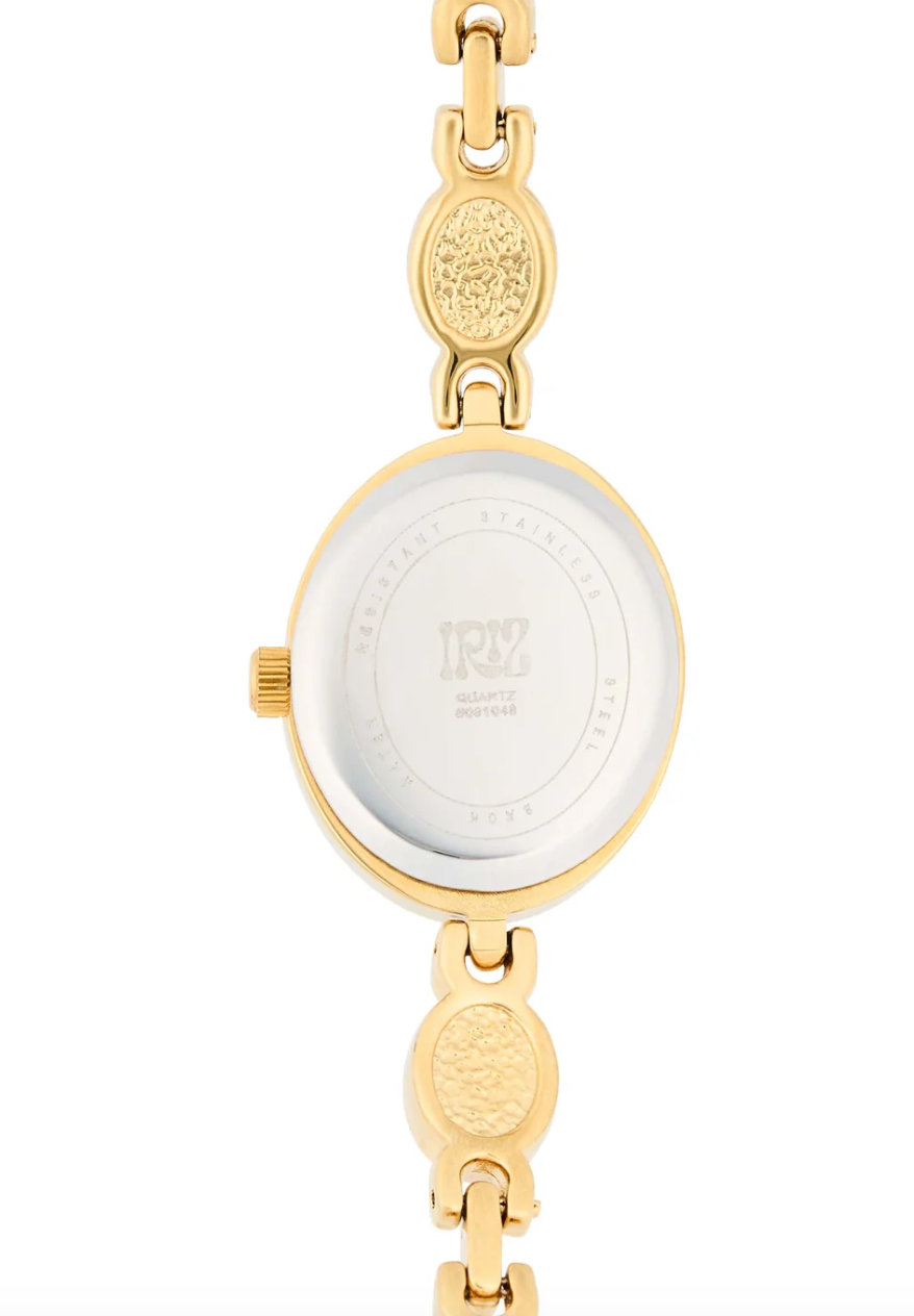 Gold Cairo Gem Stone Vintage Inspired Watch (links removable)