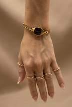 Manhattan Gold + Burgundy Combo Watch (links removable)