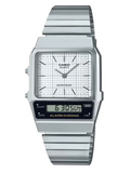 Unisex Silver Casio Analog Digital Combo Watch