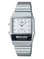 Unisex Silver Casio Analog Digital Combo Watch
