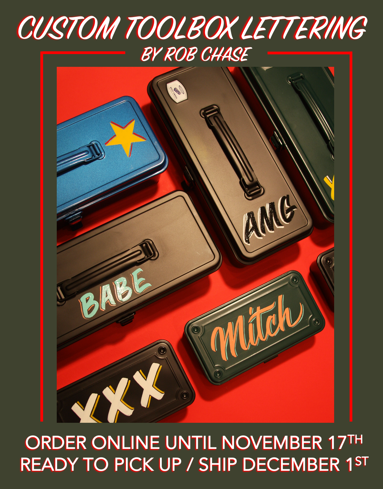 Custom Toyo Toolbox x Rob Chase Lettering