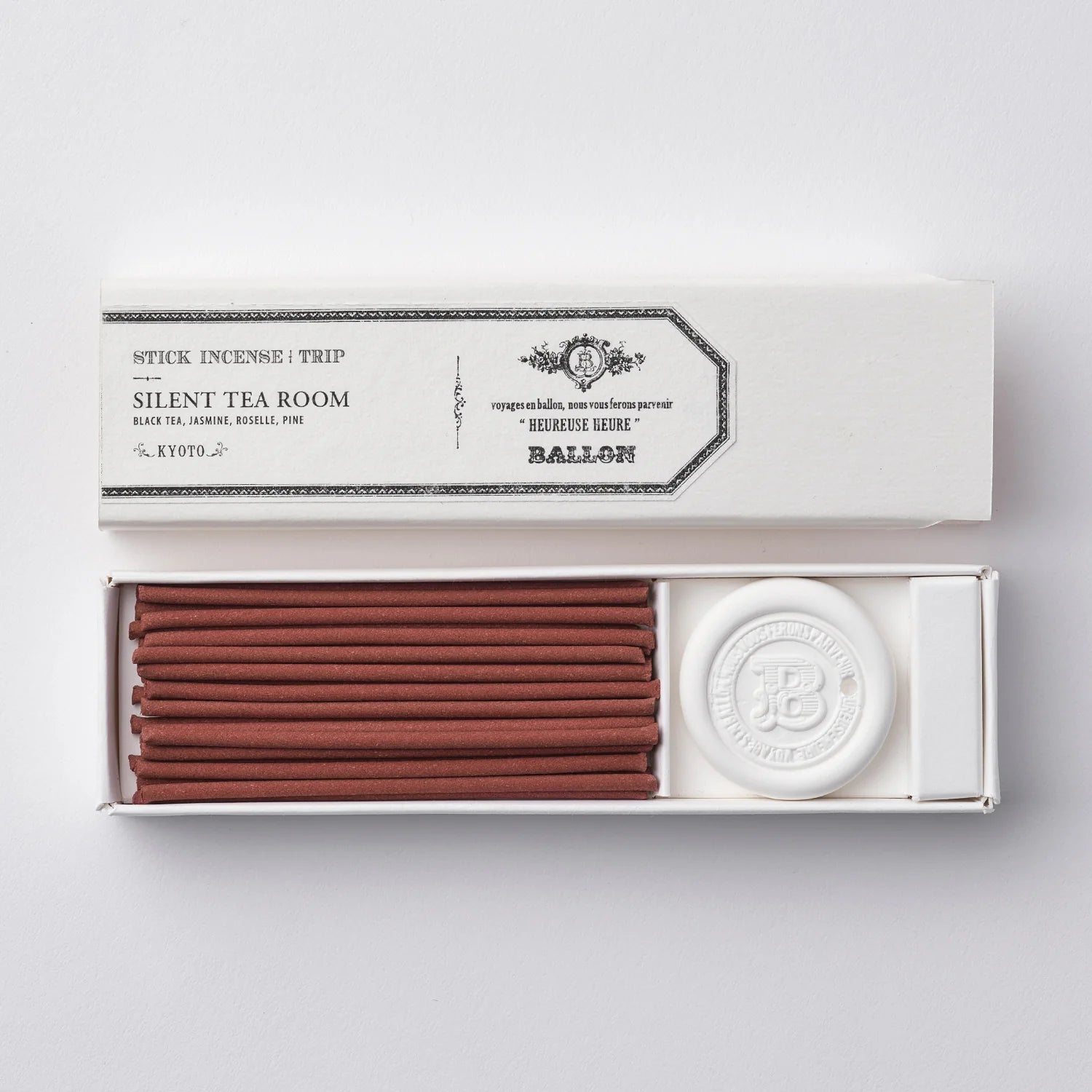 Silent Tea Room (Kyoto) Incense - Black Tea, Jasmine, Roselle, Pine