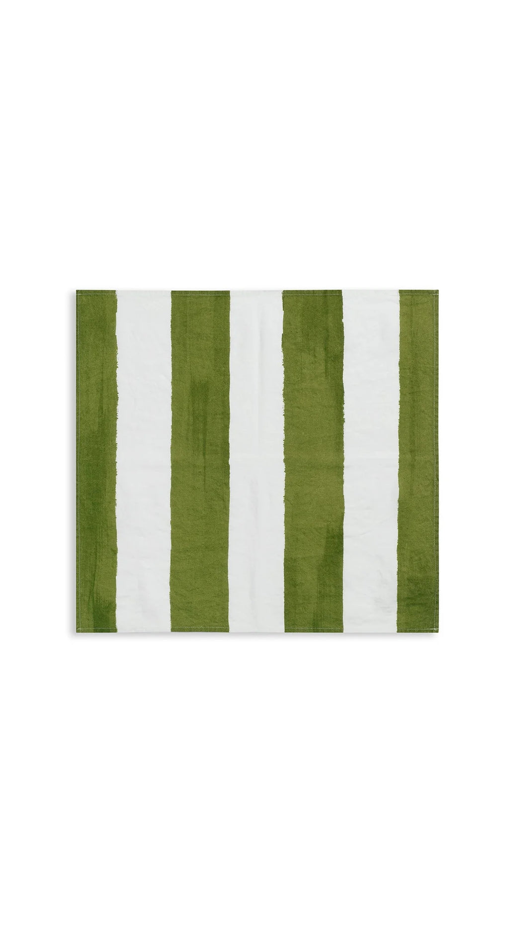 Stripe Linen Napkin in Green & White