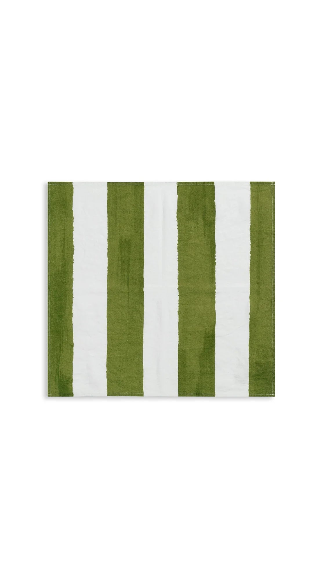 Stripe Linen Napkin in Green & White