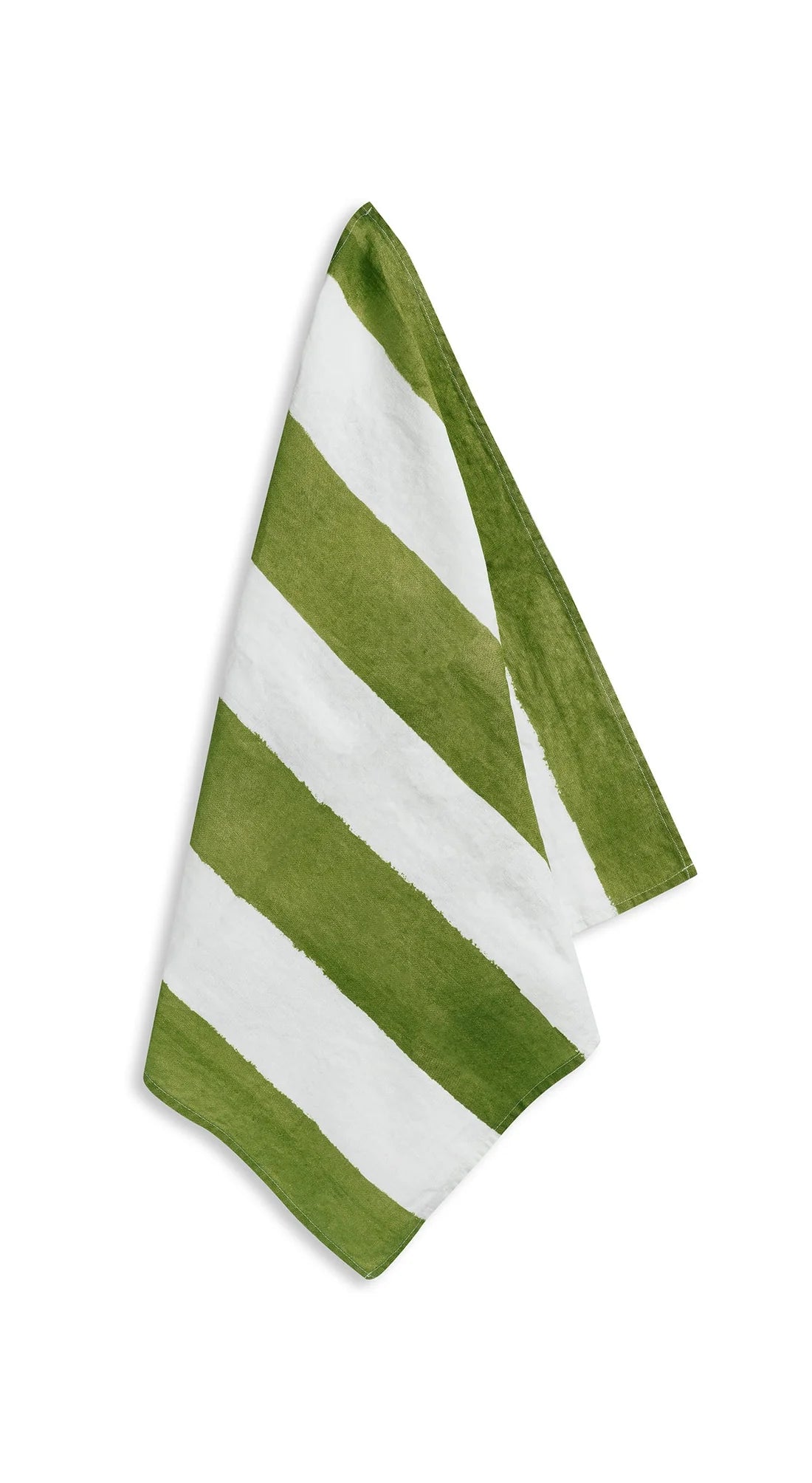 Stripe Linen Napkin in Green & White