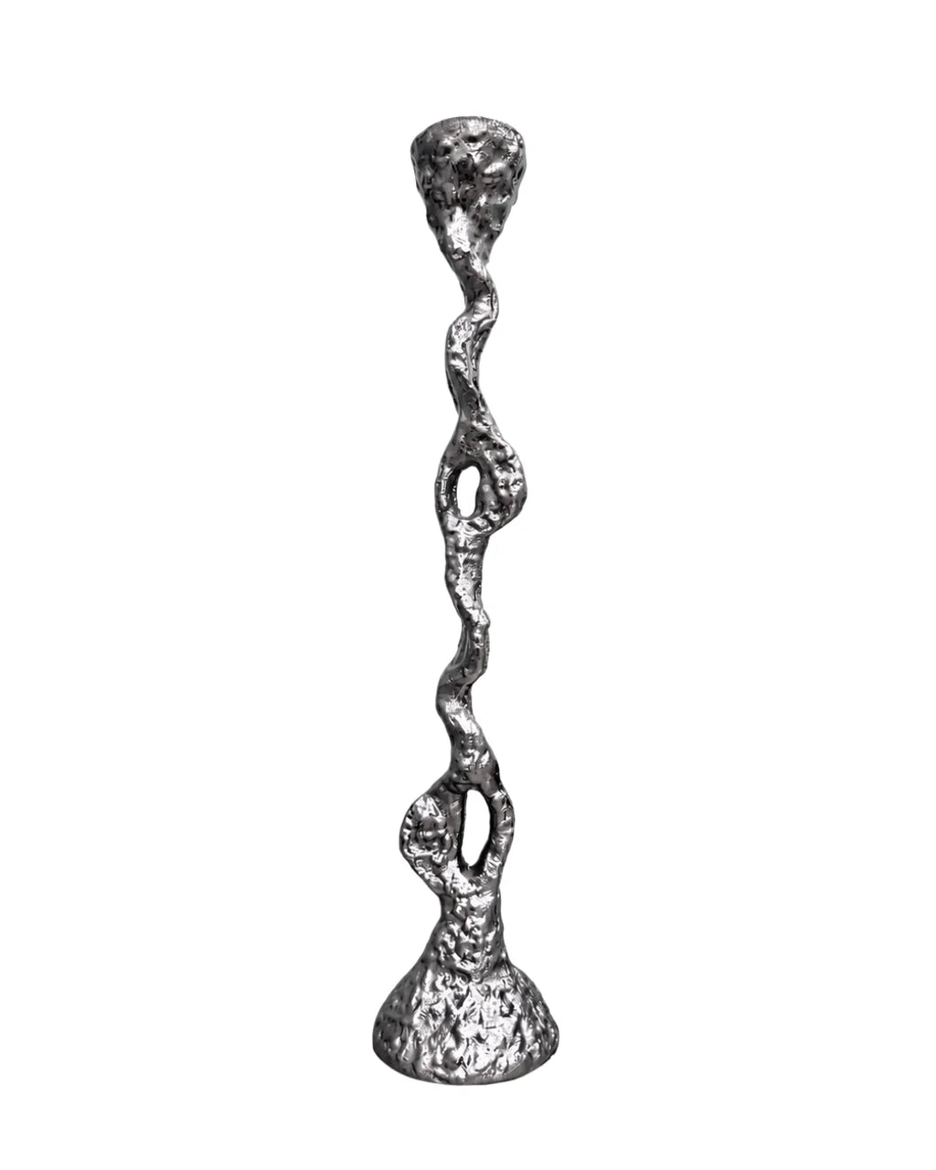 12" Seaworn Silver Candlestick Holder