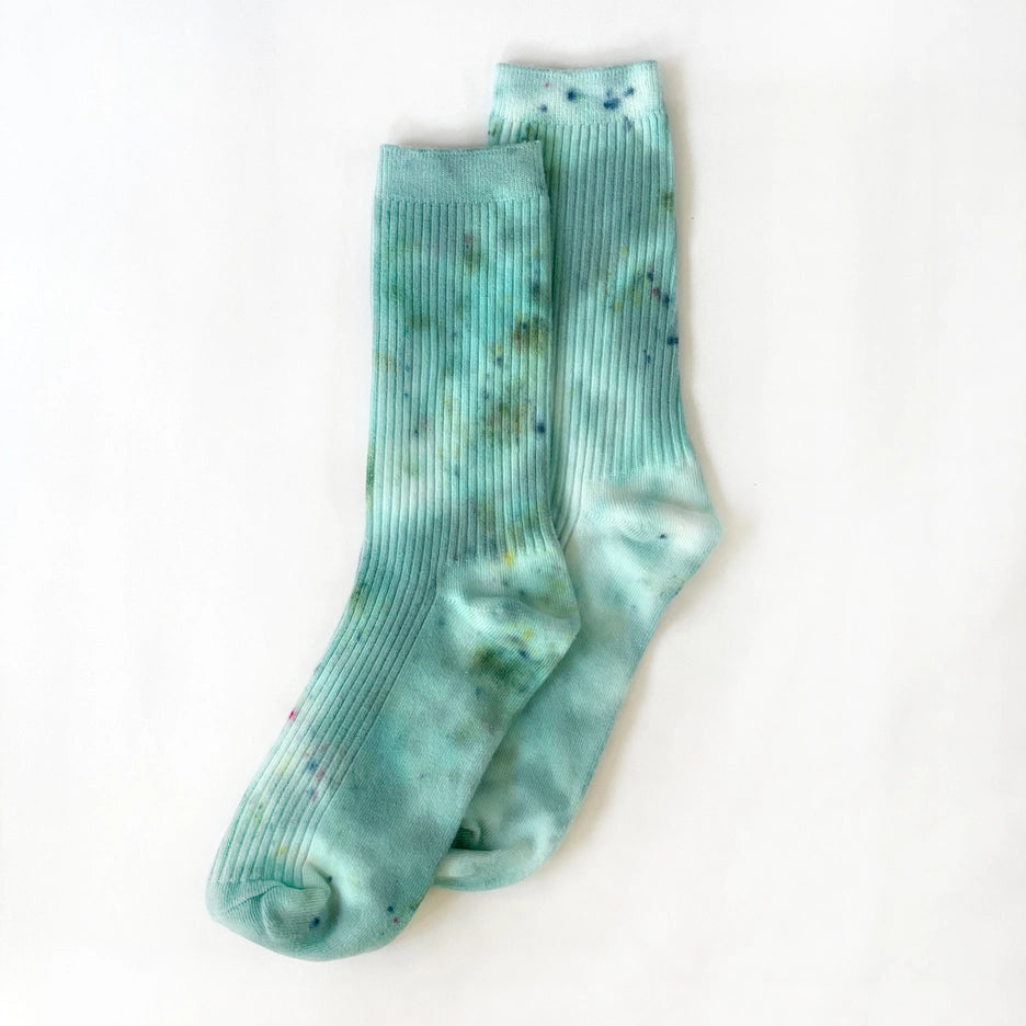 Mens Malachite Tie-Dye Dressy Socks