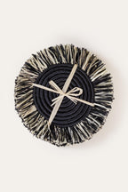 Mixed Raffia Fringe Set of 4 Coasters