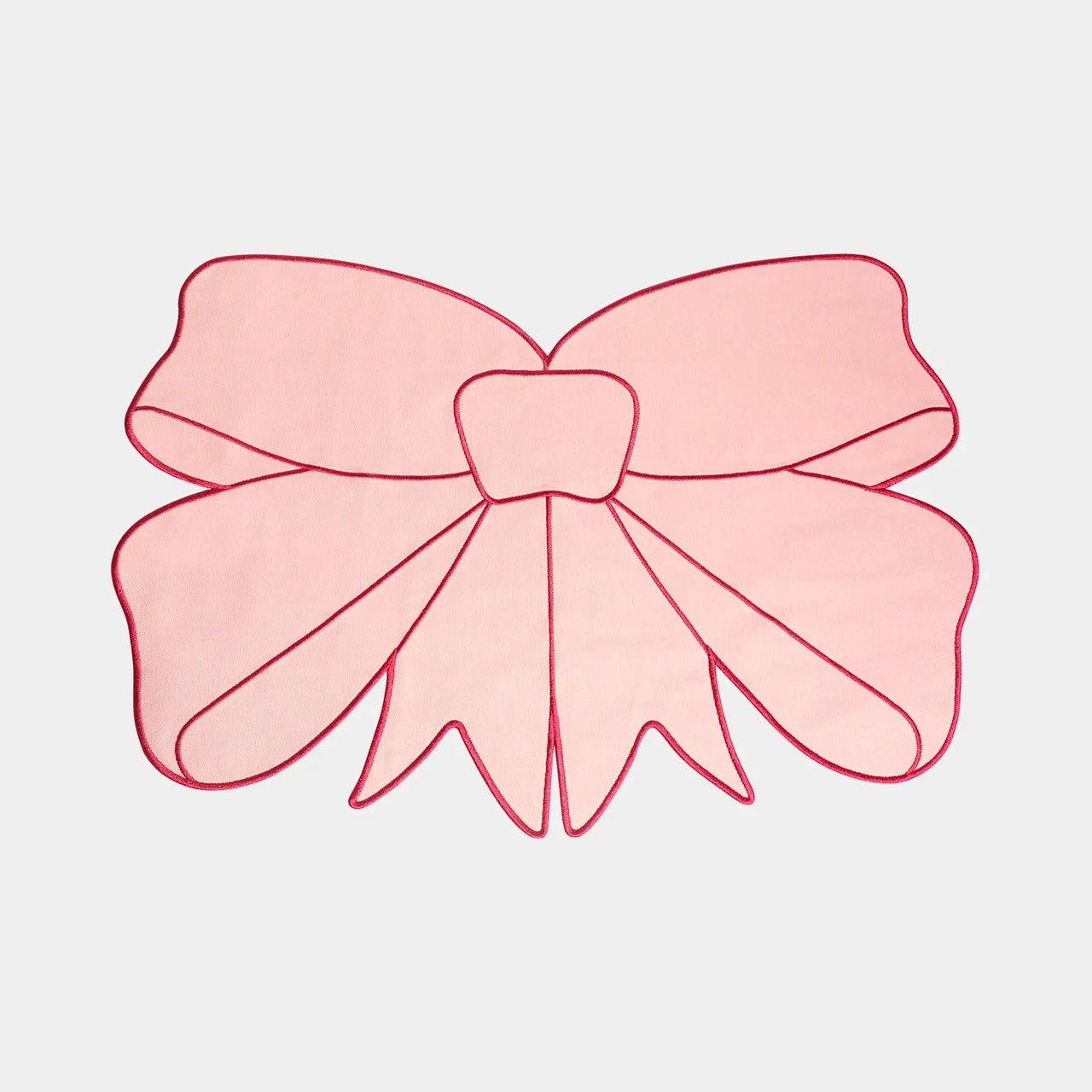 Pair of Pink Bow Linen Blend Placemats (Set of 2)