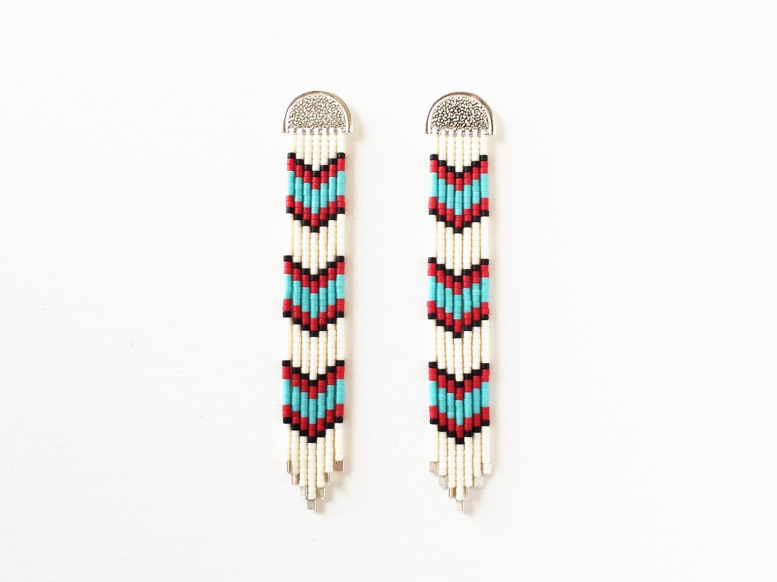 Western Japanese Glass Bead + Sterling Silver Earrings