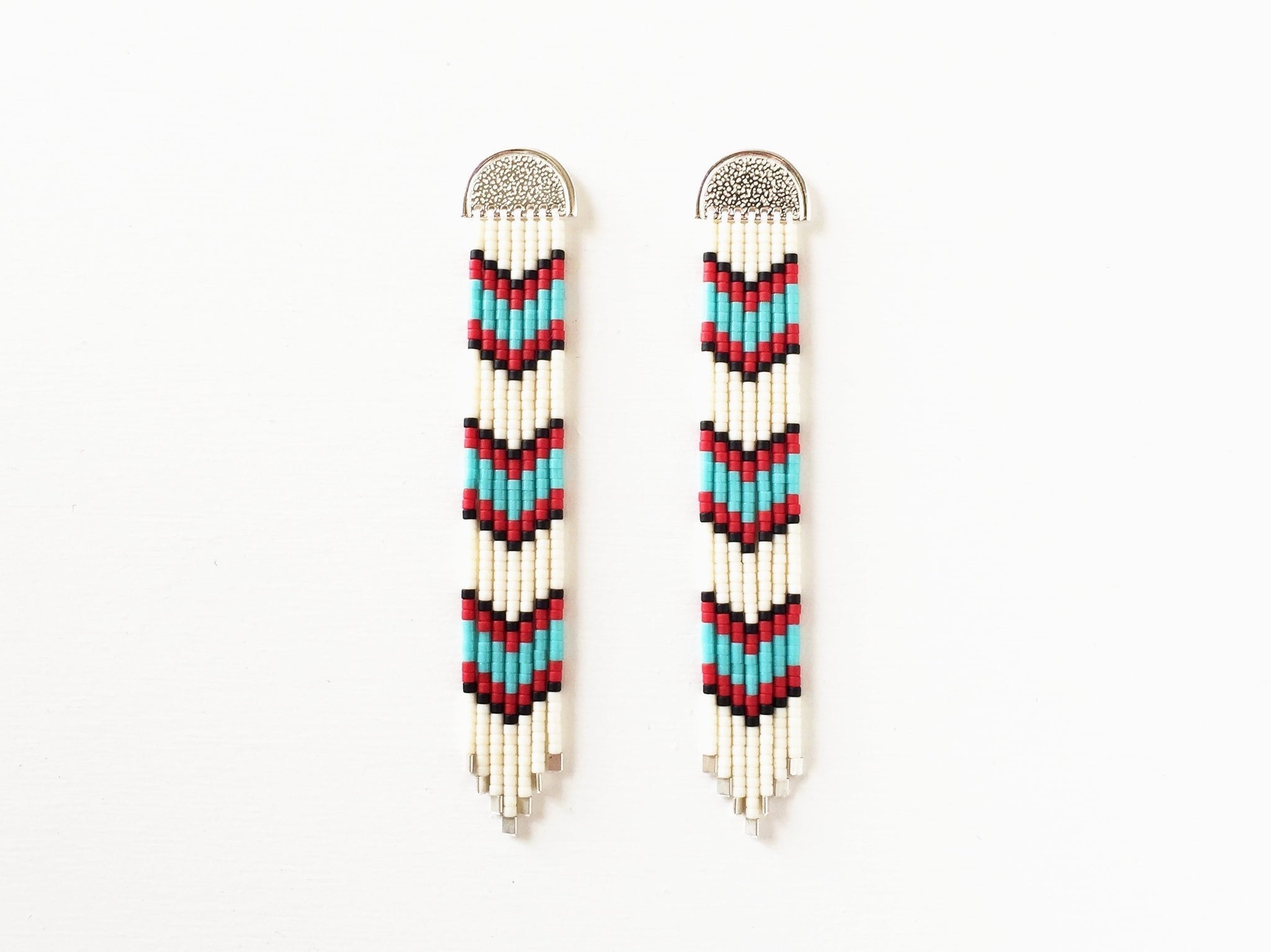 Western Japanese Glass Bead + Sterling Silver Earrings