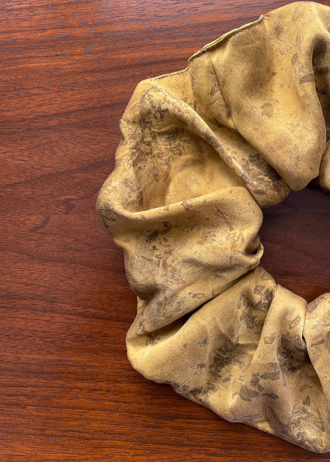 Chartreuse Green Zero Waste Silk Scrunchie Naturally Dyed